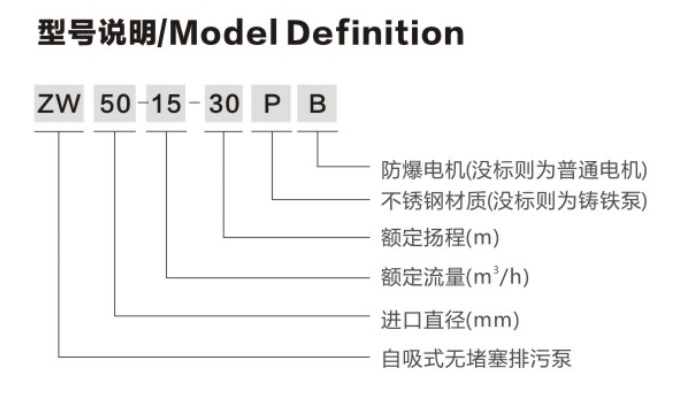 ZW 无堵塞排污泵