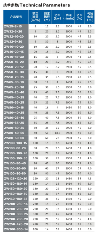 ZW 无堵塞排污泵